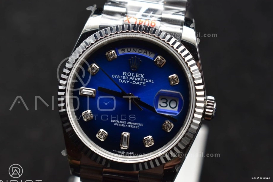 Diamond Dial 904L Bracelet Blue (Gain 36 Edition QF V5 vr3255 677 SS DayDate on Best President FlexibleFit Weight) Steel 0121